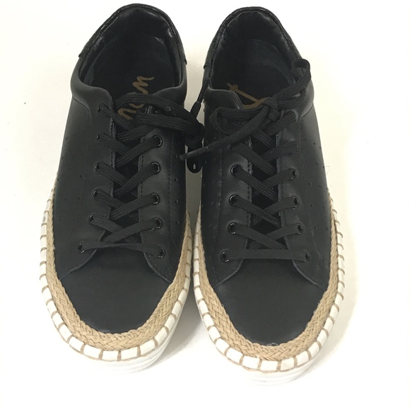 NEW Sam Edelman Black Leather Kavi Sneaker Sz 6.5 - Picture 3 of 6